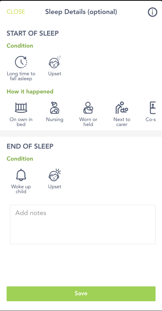 Huckleberry App Review - Log Sleep Details