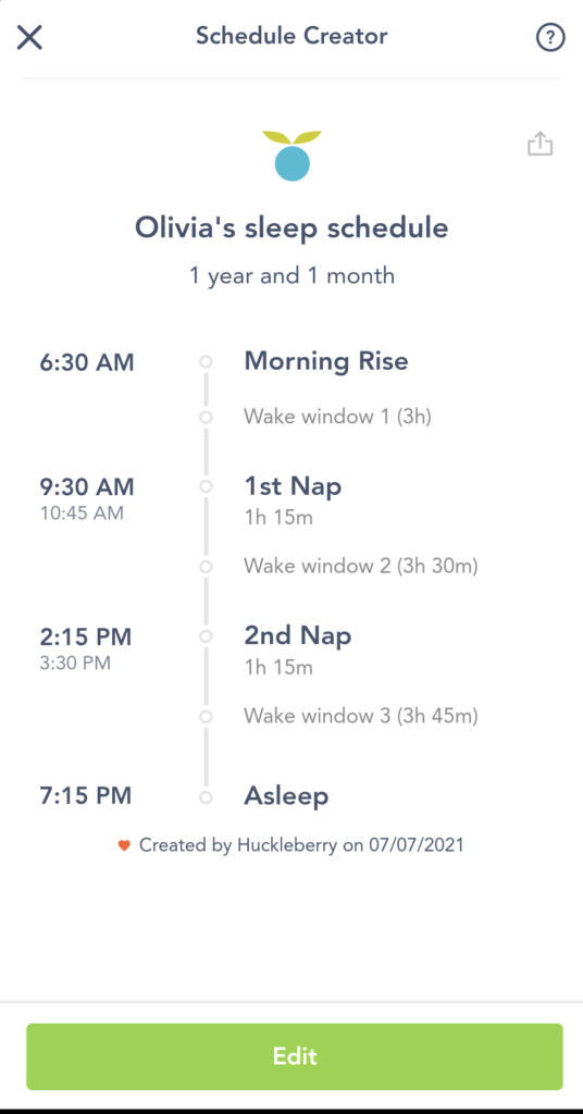 Huckleberry App Review - Sleep Schedule